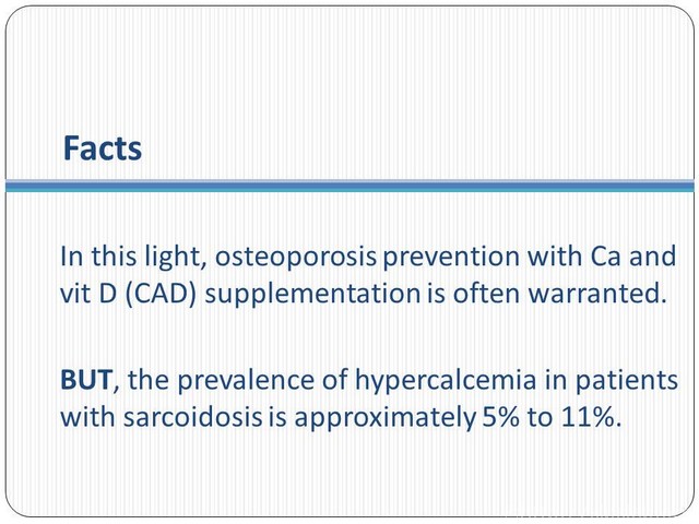 What are some facts about the connection between sarcoidosis and vitamin D?